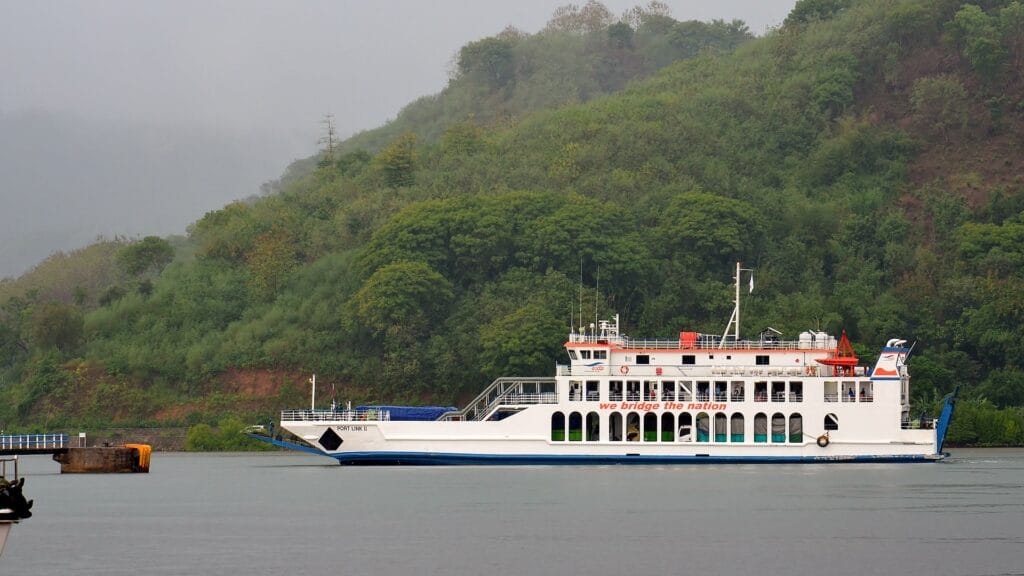 Port Link II ferry arriving at Lembar harbor in Lombok, Indonesia